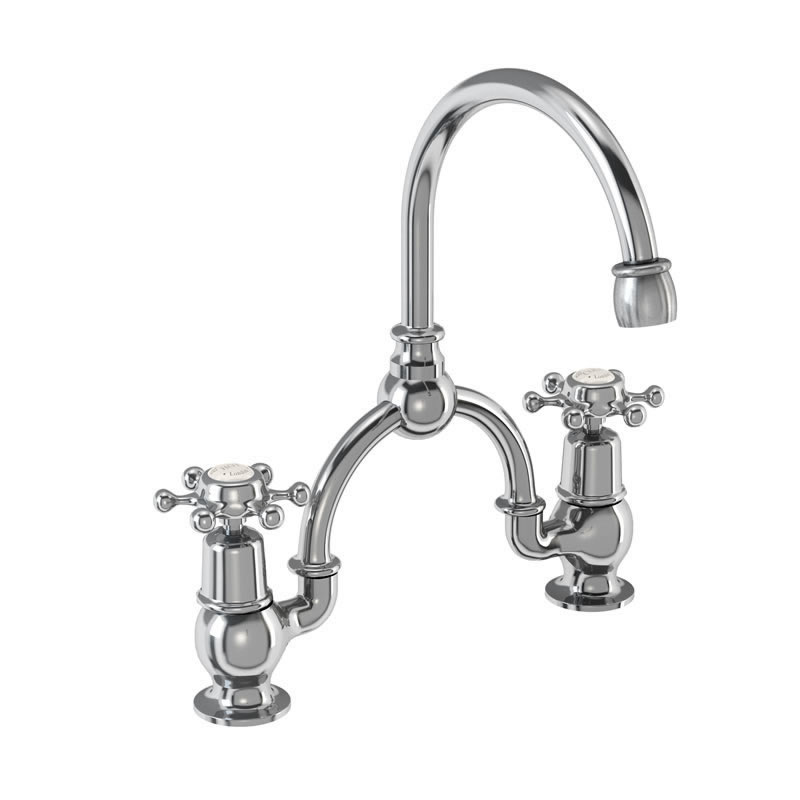Birkenhead Medici 2 tap hole arch mixer with curved spout (230mm centres)